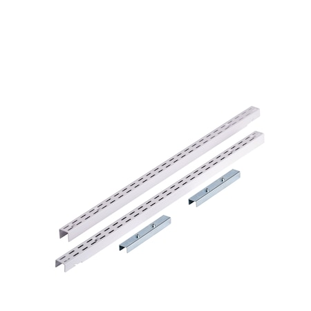 Triton Products Vertical Hang Rail W/ Mounting Hardware, Epoxy Coated Steel, White, 63" L 1701-WHT